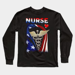 Printed Proud Nurse shirt Long Sleeve T-Shirt